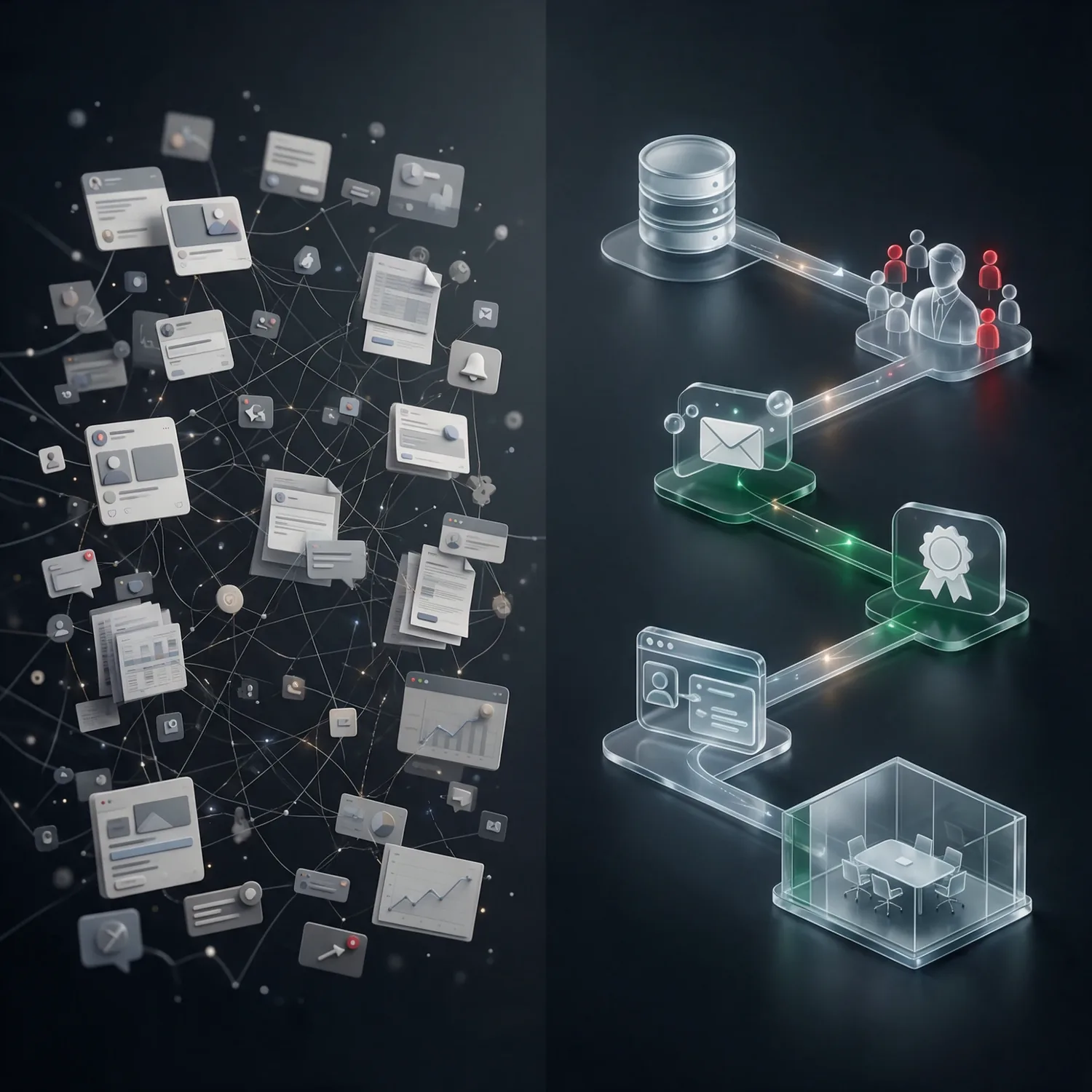 Scattered channels versus one structured pipeline